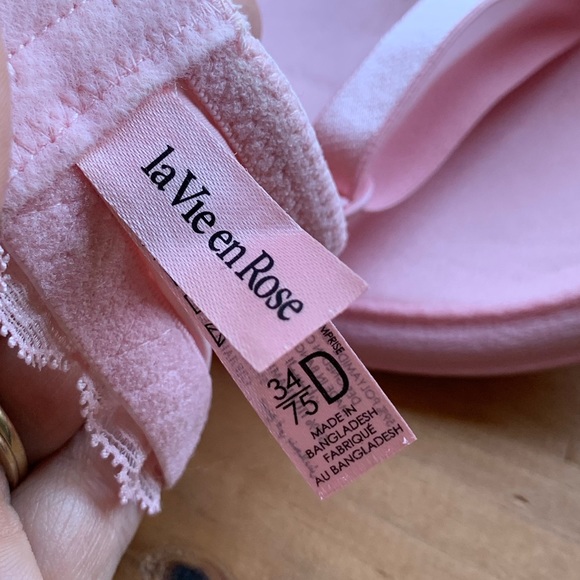 NWOT / 34D / La Vie en Rose / Soft Pink & Lace Bra - Picture 4 of 8